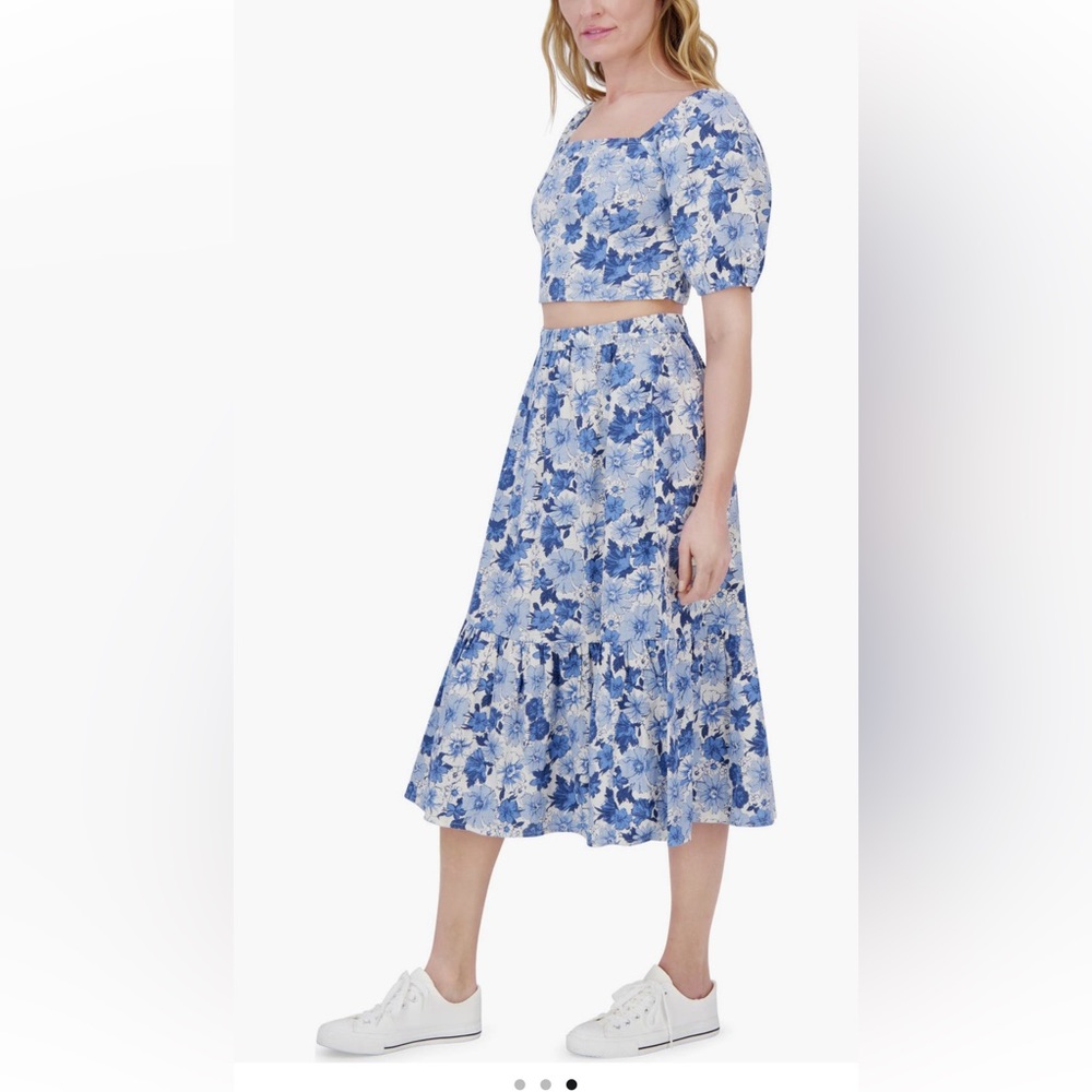Floral Blue Skirt and Top